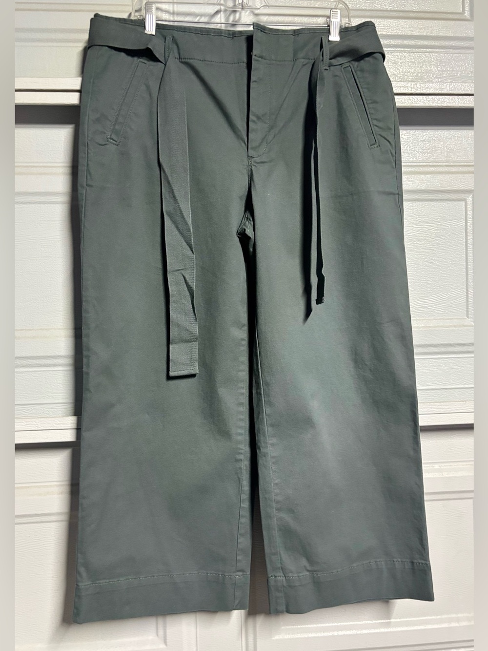 LOFT women’s Wide-Leg Belted Chinos - Sage Green